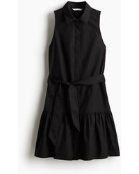 H&M - Robe Chemise Avec Ceinture À Nouer - Lyst