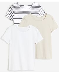 H&M - 3er-Pack T-Shirts - Lyst