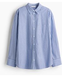 H&M - Oversized Overhemdblouse Van Katoenen Popeline - Lyst