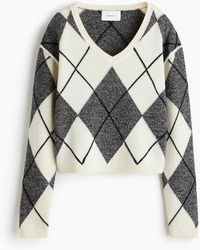 H&M - Jacquardgebreide Wollen Trui - Lyst