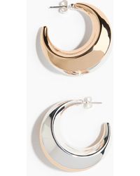H&M - Zweifarbige Hoop-Ohrringe - Lyst
