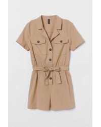 H&M Playsuit aus Baumwolle - Natur