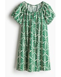 H&M - Kleid mit Kordelzugausschnitt - Lyst