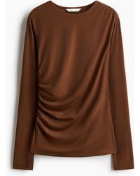 H&M - Drapiertes Jerseyshirt - Lyst