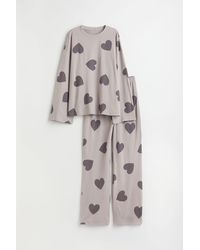 H&M Patterned Cotton Pyjamas - Grey