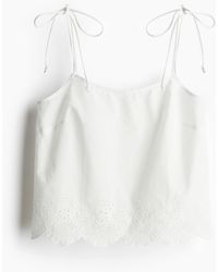 H&M - Besticktes Top mit Bindeträgern - Lyst