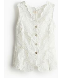 H&M - Weste mit Broderie Anglaise - Lyst