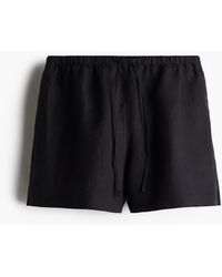 H&M - Linnen Short Met Drawstring - Lyst