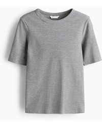 H&M - Geribd T-shirt - Lyst