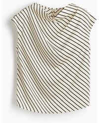 H&M - Satinbluse mit Kappenärmeln - Lyst