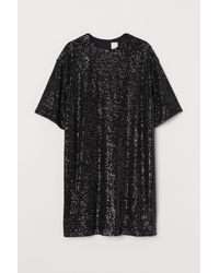 H&M Paillettenkleid - Schwarz