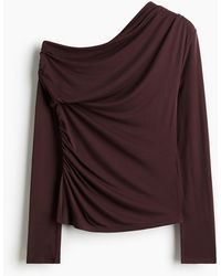 H&M - Gedrapeerde One-shouldertop - Lyst