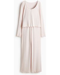 H&M - Pyjama aus angerautem Jersey - Lyst