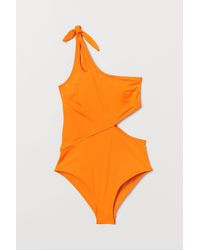H&M One-Shoulder-Badeanzug - Orange