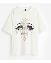 H&M - Oversized T-shirt Met Print - Lyst