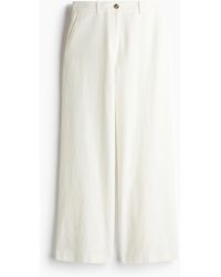 H&M - Pantalon Large En Lin Mélangé - Lyst