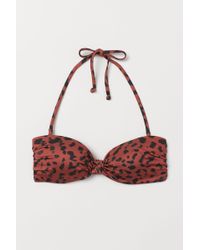H&M Wattiertes Bandeau-Bikinitop - Rot