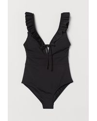 H&M Badpak Met Volants - Zwart