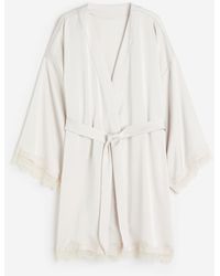 H&M - Robe de chambre en satin - Lyst