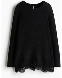 H&M - Pullover mit Spitze - Lyst