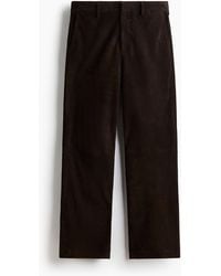 H&M - Hose aus Veloursleder in Relaxed Fit - Lyst