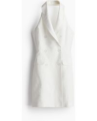 H&M - Blazerkleid mit Neckholder aus Leinenmix - Lyst