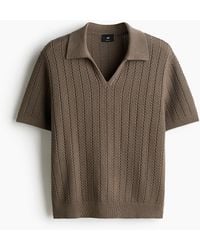 H&M - Poloshirt aus Strukturstrick in Regular Fit - Lyst