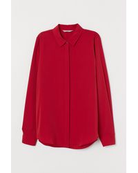 H&M Blouse à manches longues - Rouge