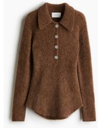 H&M - Pullover aus Mohairmix mit Kragen - Lyst