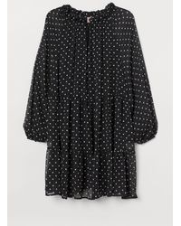 H&M + Jurk Van Chiffon - Zwart