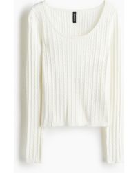 H&M - Pullover mit Zopfmuster - Lyst