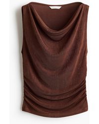 H&M - Gedrapeerde Tricot Top - Lyst