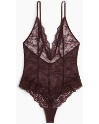 H&M - Kanten Deep Plunge-stringbody - Lyst