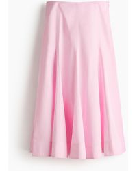 H&M - Ausgestellter Rock aus Baumwollpopeline - Lyst