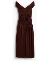 H&M - Drapiertes Off-Shoulder-Kleid aus Jersey - Lyst