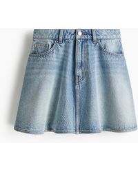 H&M - Minijupe évasée en denim - Lyst