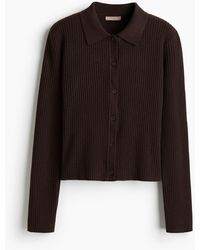 H&M - Cardigan in Rippstrick mit Kragen - Lyst