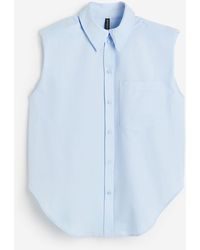 H&M - Mouwloze Overhemdblouse Met Schoudervullingen - Lyst