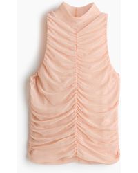 H&M - Ingerimpelde Top Van Mesh - Lyst