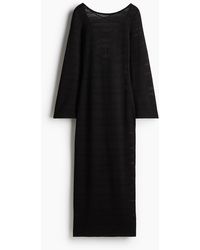 H&M - Kleid in Ajourstrick mit Schnürung - Lyst