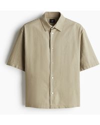 H&M - Chemise À Manches Courtes Loose Fit En Lin Mélangé - Lyst