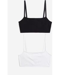 H&M - 2er-Pack Unwattierte BH-Tops aus Baumwolle - Lyst