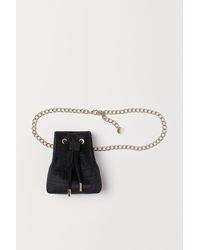 H&M Hüfttasche aus Samt - Schwarz