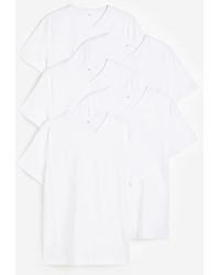 H&M - 5er-Pack T-Shirts mit V-Ausschnitt in Slim Fit - Lyst
