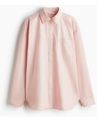 H&M - Oversized Overhemdblouse Van Katoenen Popeline - Lyst