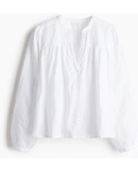 H&M - Bestickte Baumwollbluse - Lyst