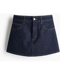 H&M - Denim Skort Met Hoge Taille - Lyst