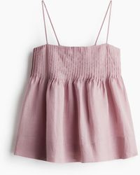 H&M - Top à bretelles fines en ramie avec plis nervure - Lyst