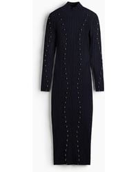 H&M - Robe En Maille Côtelée Avec Perles Fantaisie - Lyst