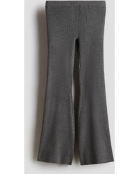 H&M - Pantalon Évasé En Maille Côtelée - Lyst